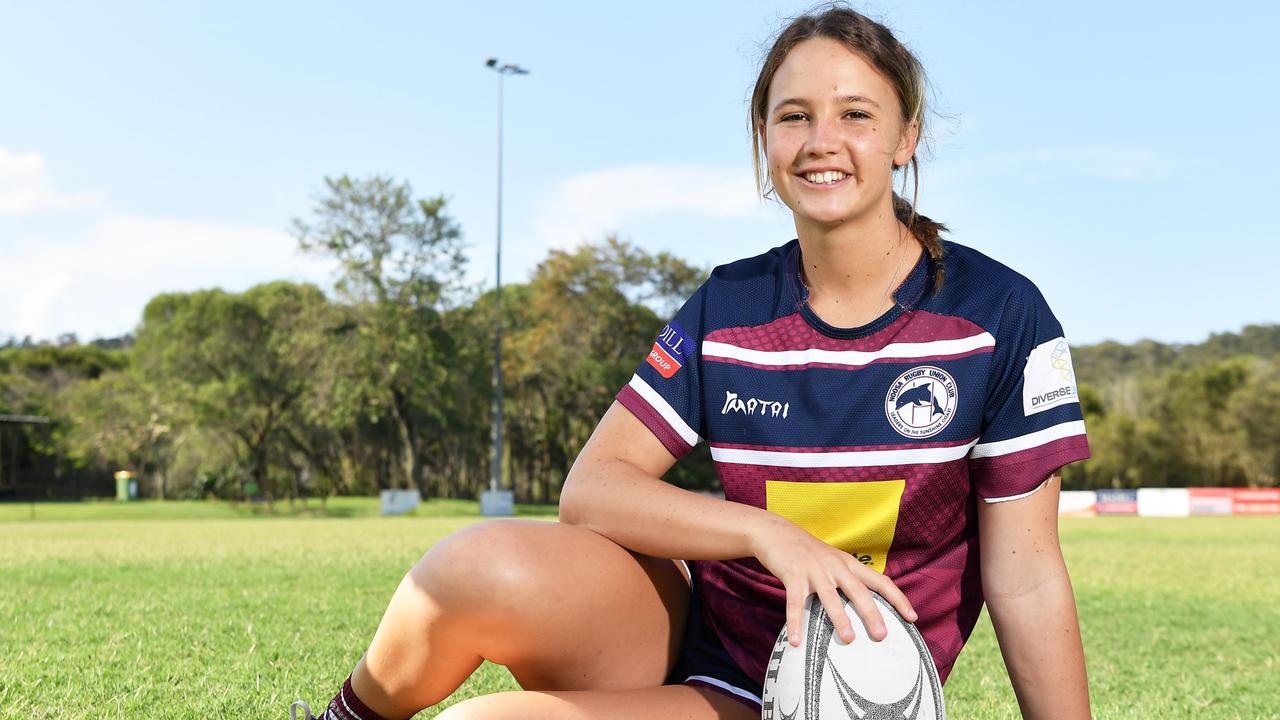 Noosa Dolphins women's player Imogen Mcleod who has been selected in the Queensland Reds Squad for the 2022 Super Rugby Season. Picture: Patrick Woods.