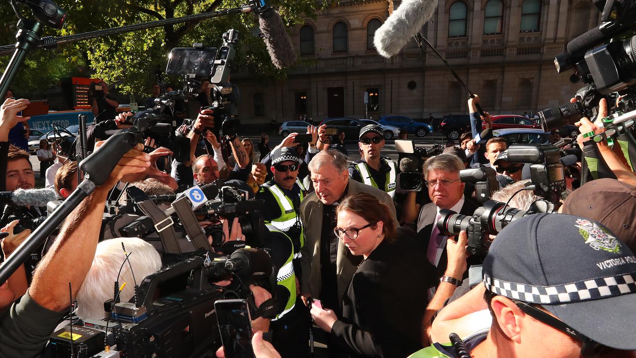 George Pell arrives at Melbourne County Court. Picture: Michael Dodge/Getty Images