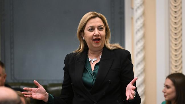 Queensland Premier Annastacia Palaszczuk speaks during Question Time at Parliament House in Brisbane. Picture: Dan Peled / NCA NewsWire