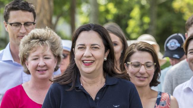 Queensland Premier Annastacia Palaszczuk at Rocks Riverside Park in Brisbane yesterday