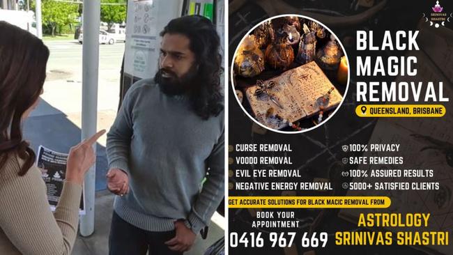A Queensland man claiming to be an astrologer has been confronted on national television.