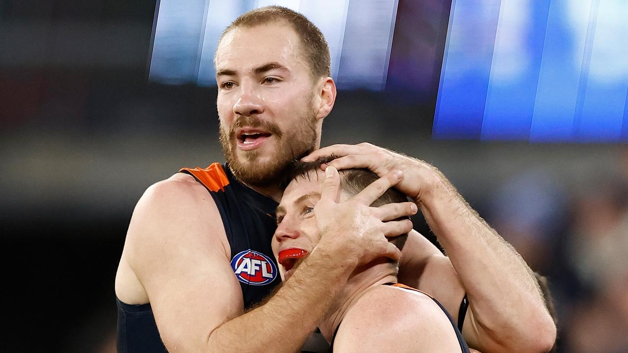 Sam Walsh of the Blues and Harry McKay of the Blues. Picture: Michael Willson/AFL Photos via Getty Images