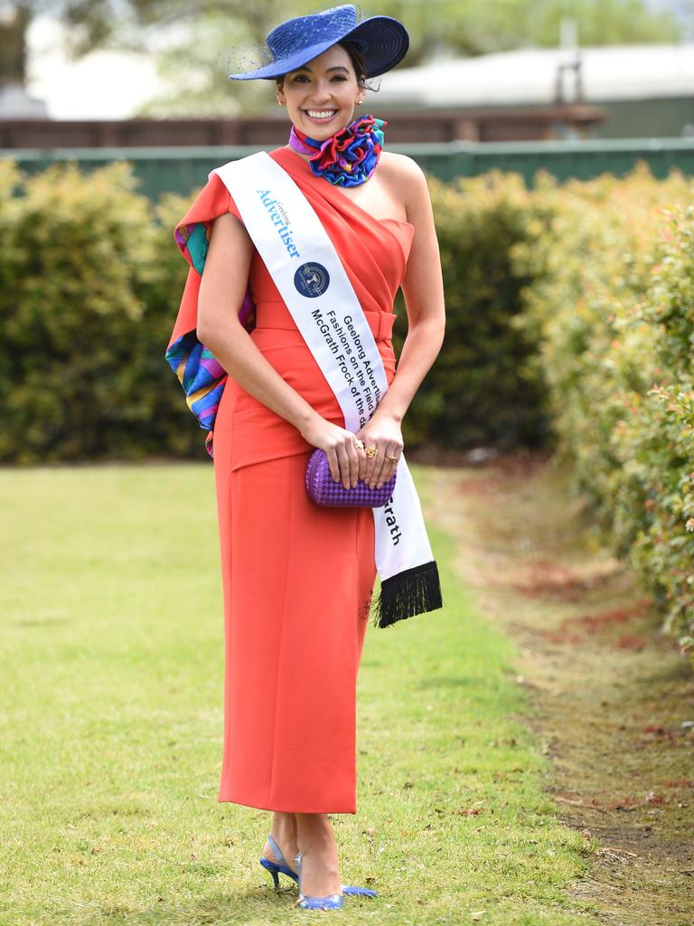 Fashions on the Field Frock of the Day winner Layce Renee Vocale after the event. Picture: David Smith