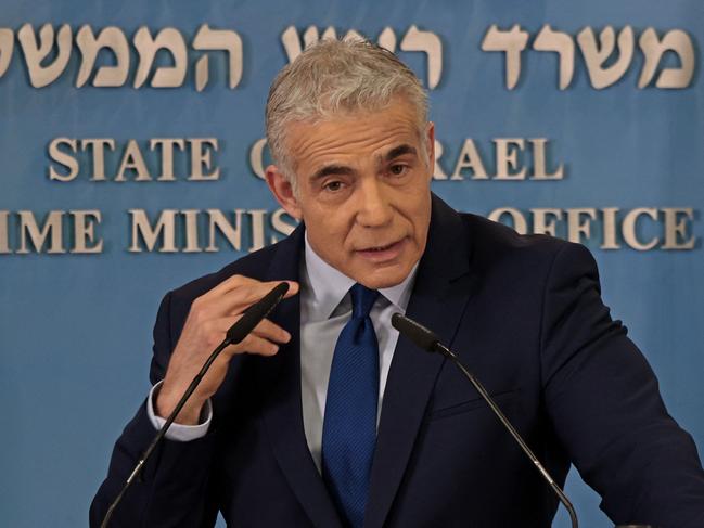 Israeli Prime Minister Yair Lapid has condemned Australia’s reversal of recognising West Jerusalem as the nation’s capital. Picture: Menahem Kahana / AFP