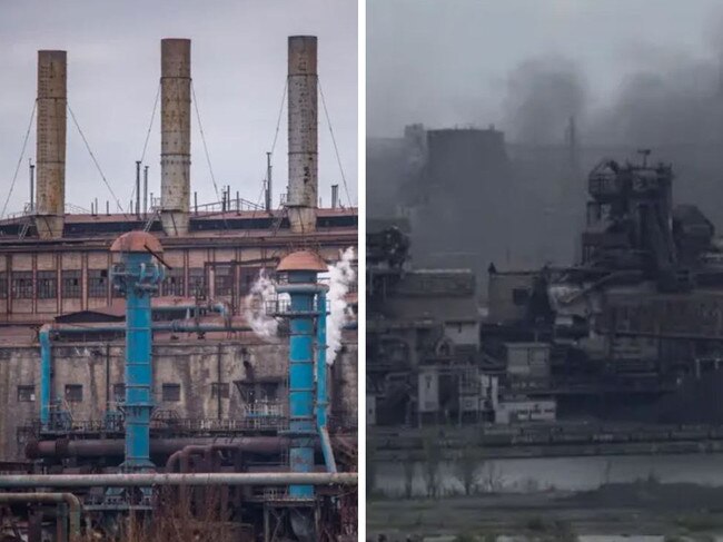 Before and after images of Ukraine