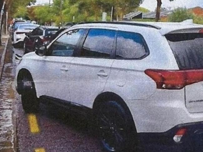 An inspector supplied a photo of Bob's car on Highbury St, Prospect.