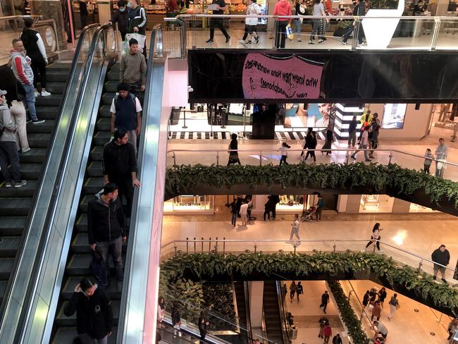 Westfield Parramatta coming back to life as people spend their Sunday at the shops. Picture: Jonathan Ng