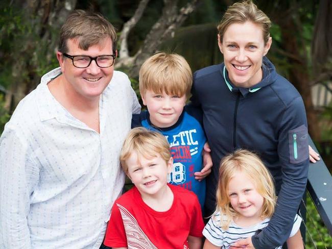 Labor’s candidate for Wentworth Tim Murray with his family.