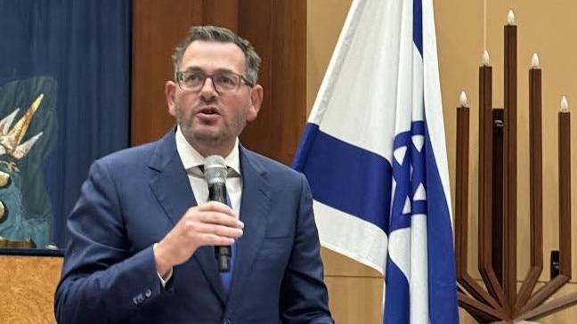 Daniel Andrews making a speech at the Temple Beth Israel synagogue earlier this year. Picture: Carly Douglas