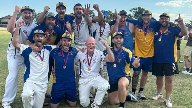 Pascoe Vale Centrals celebrates its NWMCA Luscombe Shield premiership.