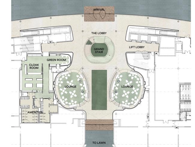 The Club Stand’s ground floor lobby plan. Picture: Supplied