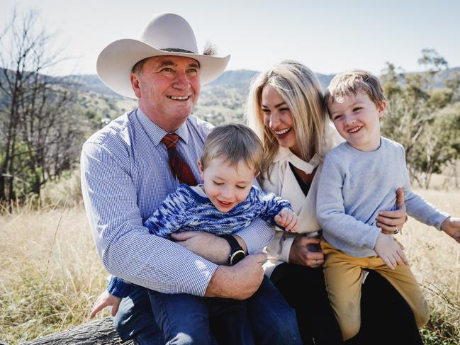 Barnaby Joyce and Vikki Campion with their children Thomas and Sebastian. Pic Brad Hunter/ Office of the Deputy Prime Minister