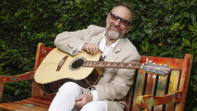 Colin Hay plays Next Year People, the title track from his 2015 album, performed at his home in Topanga, California for Review’s Isolation Room – a video series starring top musicians and artistic performers recorded at their homes. Picture: Danny Moloshok / The Australian