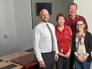 NEW HOME: Bendigo Bank is moving its branch from the mall to a new premises on Tower Central on Brisbane St. Branch manager Michael Anderson with staff Coral Staatz, Brad Berlin and Bernadette Beahan. Picture: Cordell Richardson