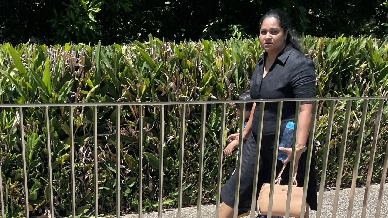 Riverside Gardens registered nurse Dona Baby leaves Coffs Harbour court after giving witness evidence in the coronial inquest into the death of Leeanne Crossingham.