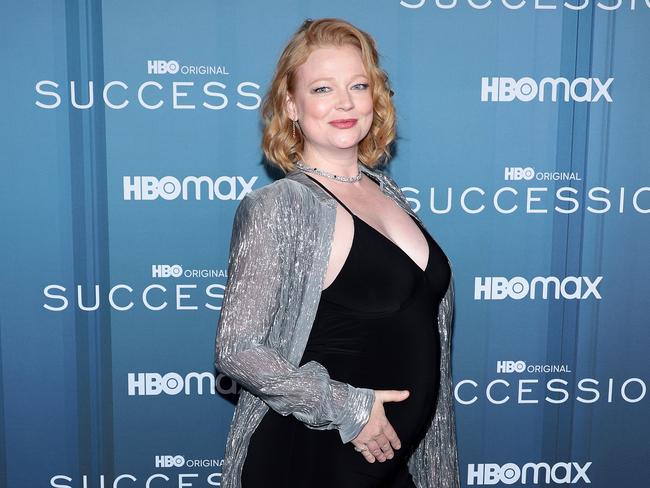 Snook reveals her baby bump at the premier of Succession Season 4 in New York. Photo: Dimitrios Kambouris/WireImage.