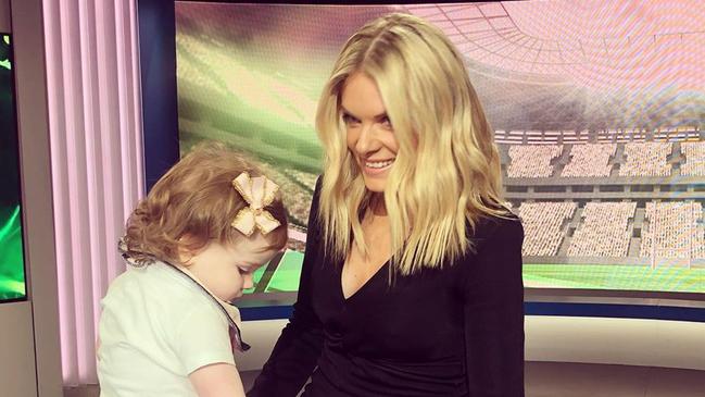 Erin Molan, with her daughter, wants more action taken to prosecute trolls. Picture: Instagram