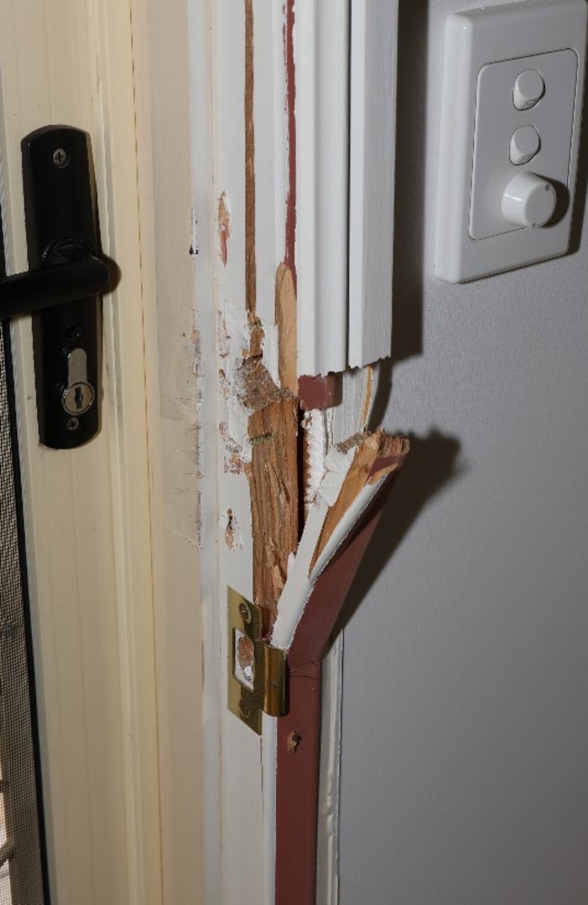 A Kurwongbah resident returned home to find their door pried open. Picture: Contributed.