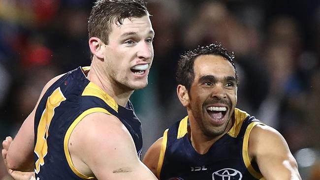 Josh Jenkins and Eddie Betts are part of the Crows’ multi-pronged attack. Picture: Getty Images