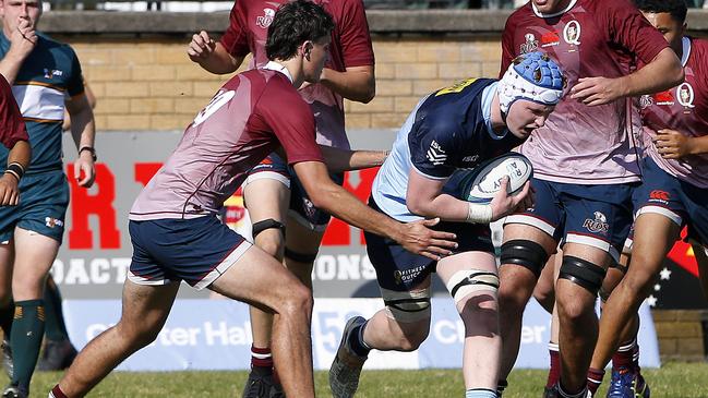 Waratahs' Austin Durbridge with the ball at the under 18s NSW Waratahs v Queensland Reds match. Picture: John Appleyard