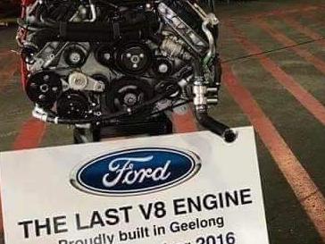 Photos of the last six-cylinder engine and last V8 engine made in Geelong have appeared on social media, 26 September 2016. Picture: Supplied.