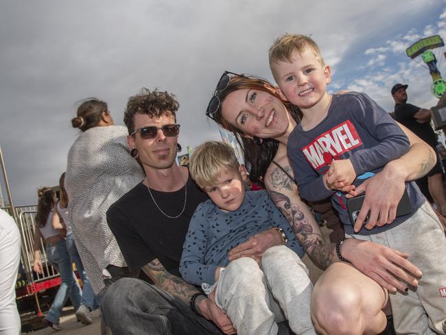 Matthew, Tate, Monique, and Arlo Schram at the 2024 Swan Hill Show Picture: Noel Fisher.