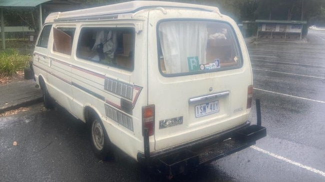 Jackson Stacker’s Toyota Hiace was abandoned at the rest area. Picture supplied