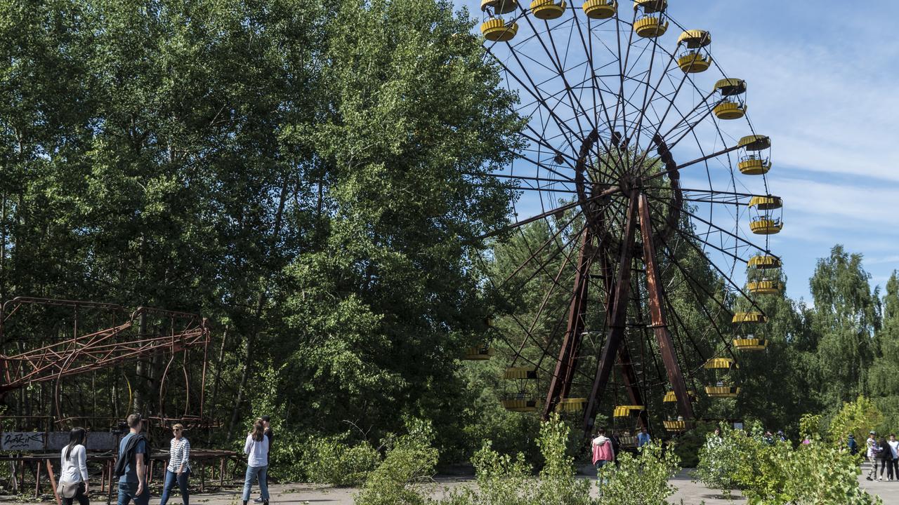 The Ferris wheel in Pripyat that was due to opens just days after the meltdown. (Photo by Brendan Hoffman/Getty Images)