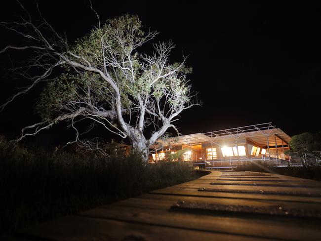 Surveyors Cabin, the first stopover, at night. PICTURE: Richard Jupe