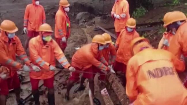 Landslide kills dozens as India hit with heavy rains