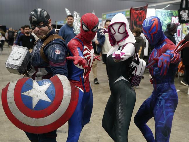 OZ Comic-Con Gallery. OZ comic at Melbourne Exhibition and Convention Centre. Julian Pillirone, Christian Pillirone, Bianca Bella and Melbourne_spidey - Baxter Wardan . Picture: Valeriu Campan