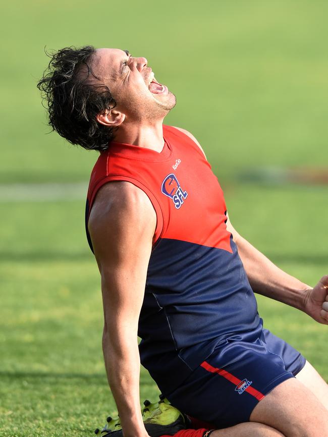 Heights stalwart Phil Matheson after the final siren.