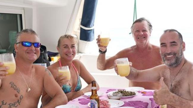 John Nikolic, Yvette Nikolic, Jeffery Hassell and Mark Shea on the boat Shenanigans. Pictured: Supplied.