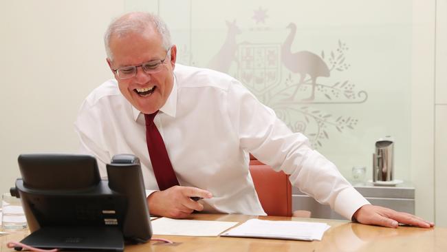 Prime Minister Scott Morrison first spoke with US President Joe Biden in early February. Picture: Adam Taylor