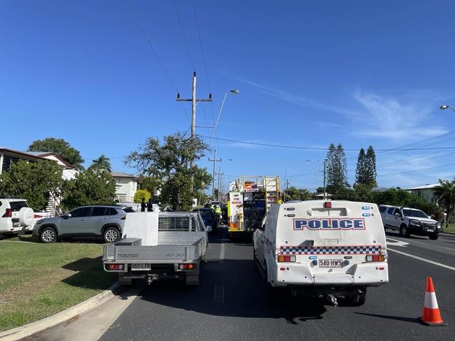 Emergency services have attended the scene of a crash between a bike and truck on Alexandra Street on February 26.