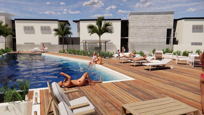 Millbank Residences will feature a pool and deck overlooking the Wests Panthers Rugby League grounds.