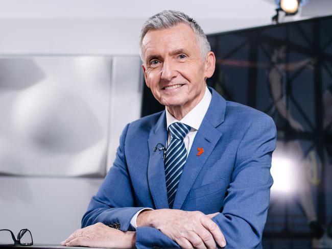 Photo of legendary caller Bruce McAvaney getting ready for the return of the AFL season. Bruce will be commentating from Adelaide rather than from the game for the first time in Adelaide, Saturday, June 6, 2020. (The Australian/ Morgan Sette)