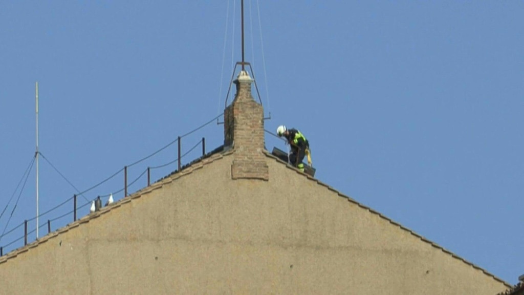 Vatican chimney installed ahead of papal conclave