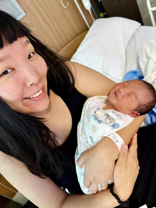 Dami Im with baby Rory.