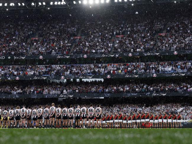 The man was almost arrested by police outside the MCG on Anzac Day. Picture: Michael Klein