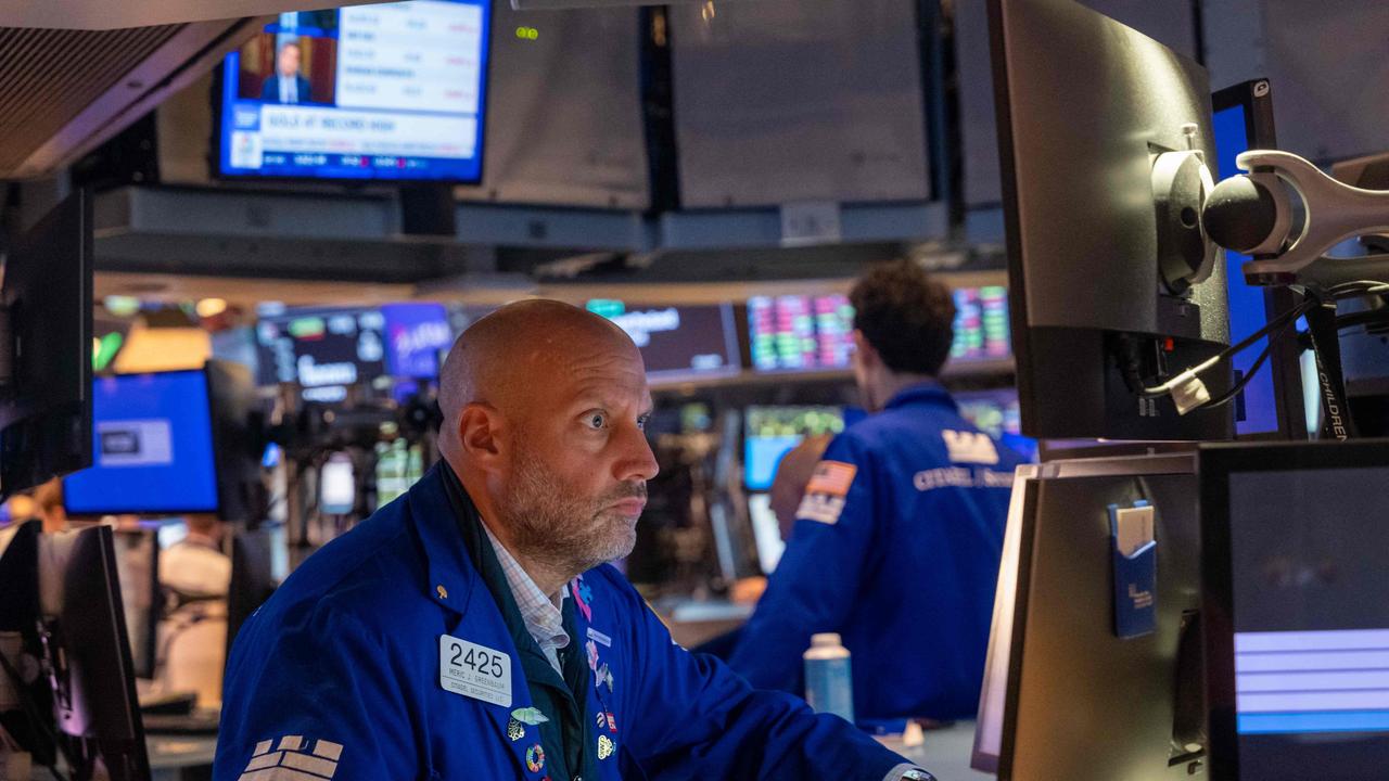 Traders on the floor of the New York Stock Exchange. Picture: Spencer Platt/AFP