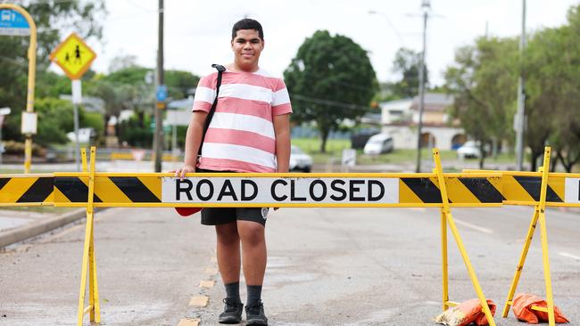 Brisbane Boys College student Semisi Manu volunteered in the flood clean up after experiencing the effects of flooding when his family’s home was inundated in the 2011 and 2022 floods. Picture: Tara Croser