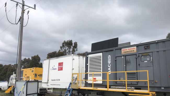 Emergency generators helped supply power to critical infrastructure in Apollo Bay due to a blackout. Photo: Supplied.