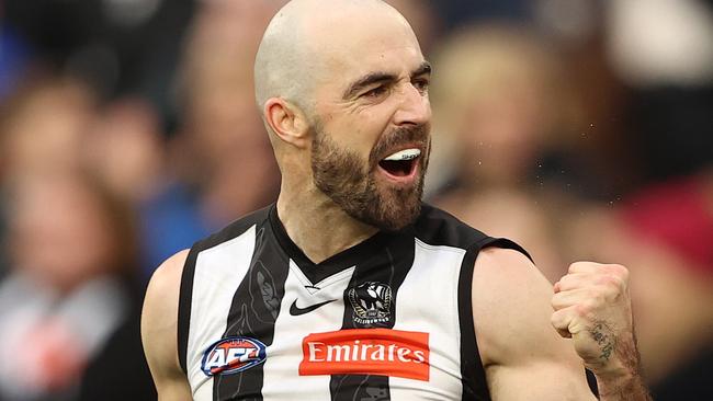 Collingwood’s Steele Sidebottom is a premiership player. Photo by Robert Cianflone/Getty Images