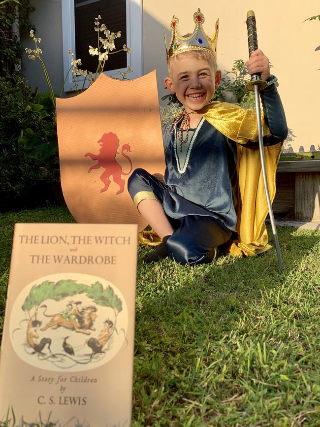 Alexander, age 6, as High King Peter of Narnia. Picture: Renee Coffey