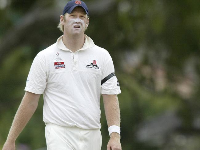 Cameron White in the Dandenong cap at Shepley Oval.