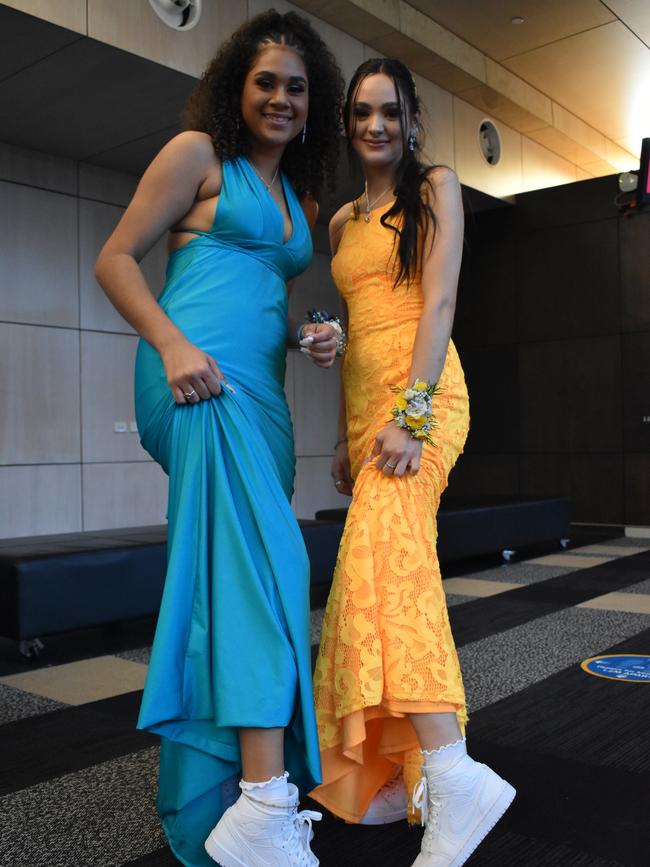 Tara Cortis and Jade Totorica at the Mackay State High School formal at the MECC, on Wednesday November 18. Picture: Zizi Averill