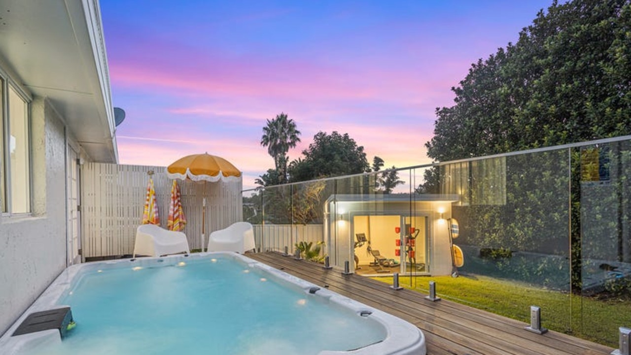 The home includes a gym and pool.