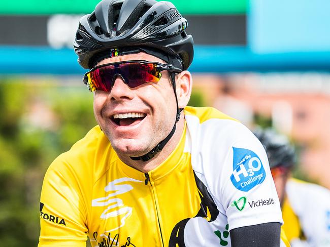 Cadel Evans Great Ocean Road Race, Geelong, Victoria - Cadel Evans finishes the Momentum Energy Peoples' Ride. Photo Stuart Walmsley