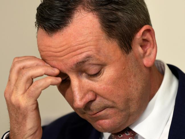 PERTH , AUSTRALIA - NewsWire Photos NOVEMBER 3, 2021. An emotional Premier Mark McGowan reacts to the news of Cleo Smith safe rescue. Picture: NCA NewsWire /  Sharon Smith